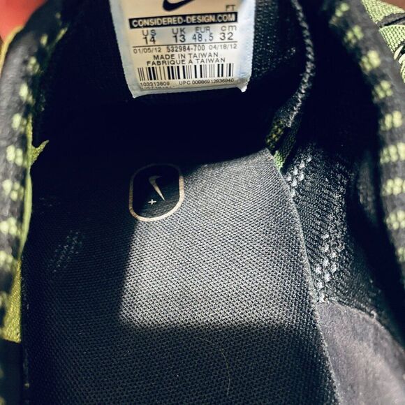 2012 NIKE FLYKNIT TRAINER+ ONE RACER VOLT NEON YELLOW WHITE BLACK 532984-700 14 - Picture 13 of 15